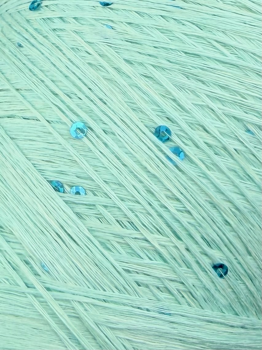 Art. Lino – Fil 100 % lin avec paillettes col. Vert menthe 420 m / 100 g